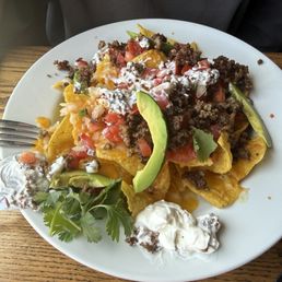 Loaded nachos - Sour cream on the side Loaded nachos - Sour cream on the side
