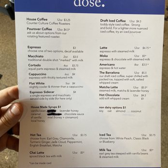 Dose - Menu - Coffee & Tea Near Me - Nashville, Tennessee Dose - Menu - Coffee & Tea Near Me - Nashville, Tennessee