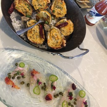 Pier 6 - Grilled spicy oysters and crudo. Soooo yummy!! - Seafood Near Me - San Leon, Texas Pier 6 - Grilled spicy oysters and crudo. Soooo yummy!! - Seafood Near Me - San Leon, Texas