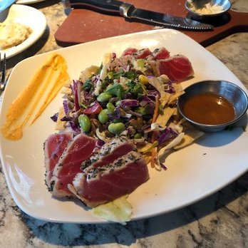 Firebirds Wood Fired Grill - Tuna with hot mustard sauce - Steakhouses Near Me - Dania Beach, Florida Firebirds Wood Fired Grill - Tuna with hot mustard sauce - Steakhouses Near Me - Dania Beach, Florida