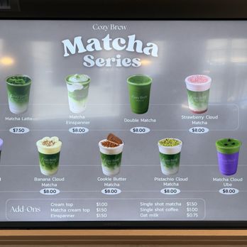 Cozy Brew - Matcha menu - Coffee & Tea Near Me - Fountain Valley, California Cozy Brew - Matcha menu - Coffee & Tea Near Me - Fountain Valley, California