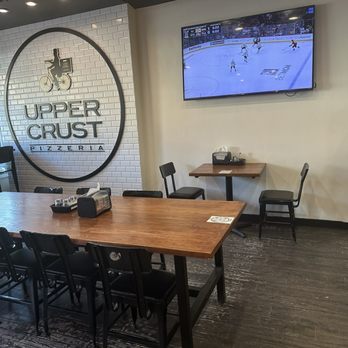 Upper Crust Pizzeria - Seating and TV - Pizza Near Me - Beverly Hills, California Upper Crust Pizzeria - Seating and TV - Pizza Near Me - Beverly Hills, California