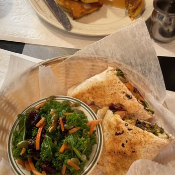 Buddha Bistro - Vegan Thanksgiving wrap with kale salad, and pumpkin pancakes. - Cooking Classes Near Me - Watertown, Connecticut