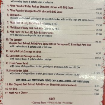 Big John's Texas BBQ - Menu 4/28/2025 - Barbeque Near Me - Page, Arizona