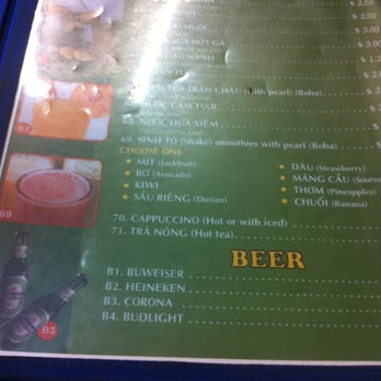 Pho #1 - Their drinks menu - Vietnamese Near Me - Fresno, California