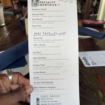 Stonefish Grill - Drink menu - Seafood Near Me - Haleiwa, Hawaii