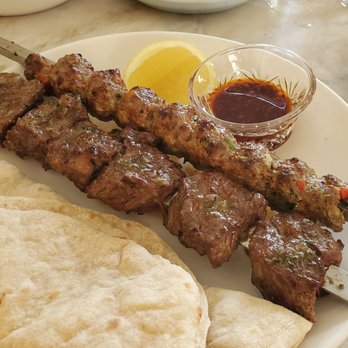 Saffy's - Lamb (sweet & spicey) and beef skewers with laffa - Middle Eastern Near Me - Los Angeles, California Saffy's - Lamb (sweet & spicey) and beef skewers with laffa - Middle Eastern Near Me - Los Angeles, California