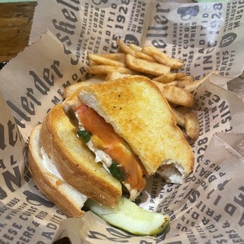 Der Rathskeller - Caprese sandwich and fries - American Near Me - Madison, Wisconsin Der Rathskeller - Caprese sandwich and fries - American Near Me - Madison, Wisconsin