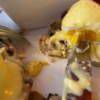 Cafe Mason - Boiled, not poached Eggs Benedict. Overcooked eggs. - Breakfast & Brunch Near Me - San Francisco, California
