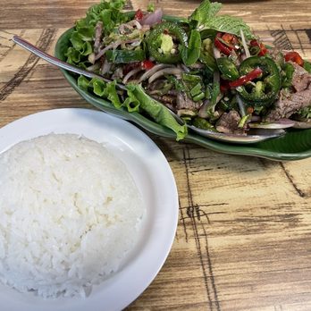 Spicy Lao Kitchen - 33. Crying Tiger (Seen Nam Tok) steam rice - Thai Near Me - San Diego, California
