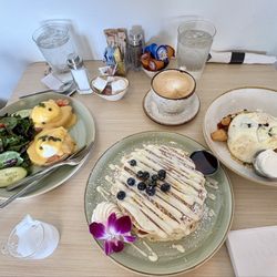 Orchid Brunch - Smoked Salmon Benedict, Lemon Ricotta Pancakes, and Huevos Rancheros!