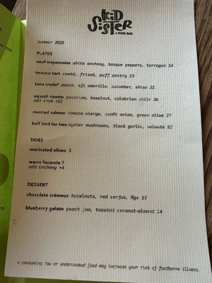 Menu photo 3 Kid Sister A Wine Bar Phoenix, AZ