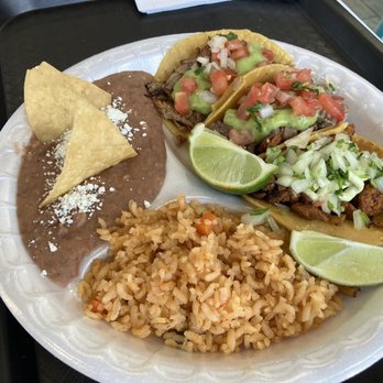 Taco Man Grill - 3 Mini Tacos Rice & Beans Plate - meh - Mexican Near Me - Henderson, Nevada