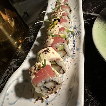 CVI.CHE 105 - Acevichado roll (skip - didn't love the sauce) - Peruvian Near Me - Miami, Florida