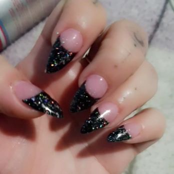 Diva Nails - Black nail Polish, glitter polish..look great but not what I asked for. $37 for fill, Polish and shape change I never asked for - Nail Salons Near Me - Chula Vista, California Diva Nails - Black nail Polish, glitter polish..look great but not what I asked for. $37 for fill, Polish and shape change I never asked for - Nail Salons Near Me - Chula Vista, California