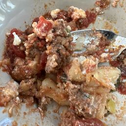 Our lasagne was terrible.