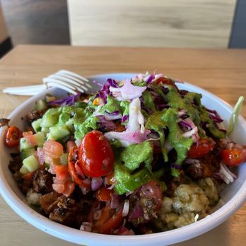 CAVA - The fullness of a typical bowl I get - Mediterranean Near Me - La Jolla, California CAVA - The fullness of a typical bowl I get - Mediterranean Near Me - La Jolla, California