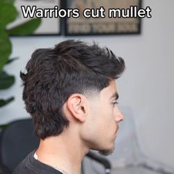 Warrior cut Mullet in Las Vegas barber shop for men