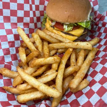Dacusville Pizza Stop - Double cheeseburger with fries - Pizza Near Me - Easley, South Carolina