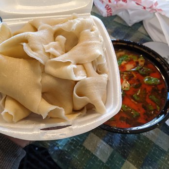LAN Noodle - Thick Wide noodles - beware you will need a giant bowl to mix! - Chinese Near Me - Arcadia, California