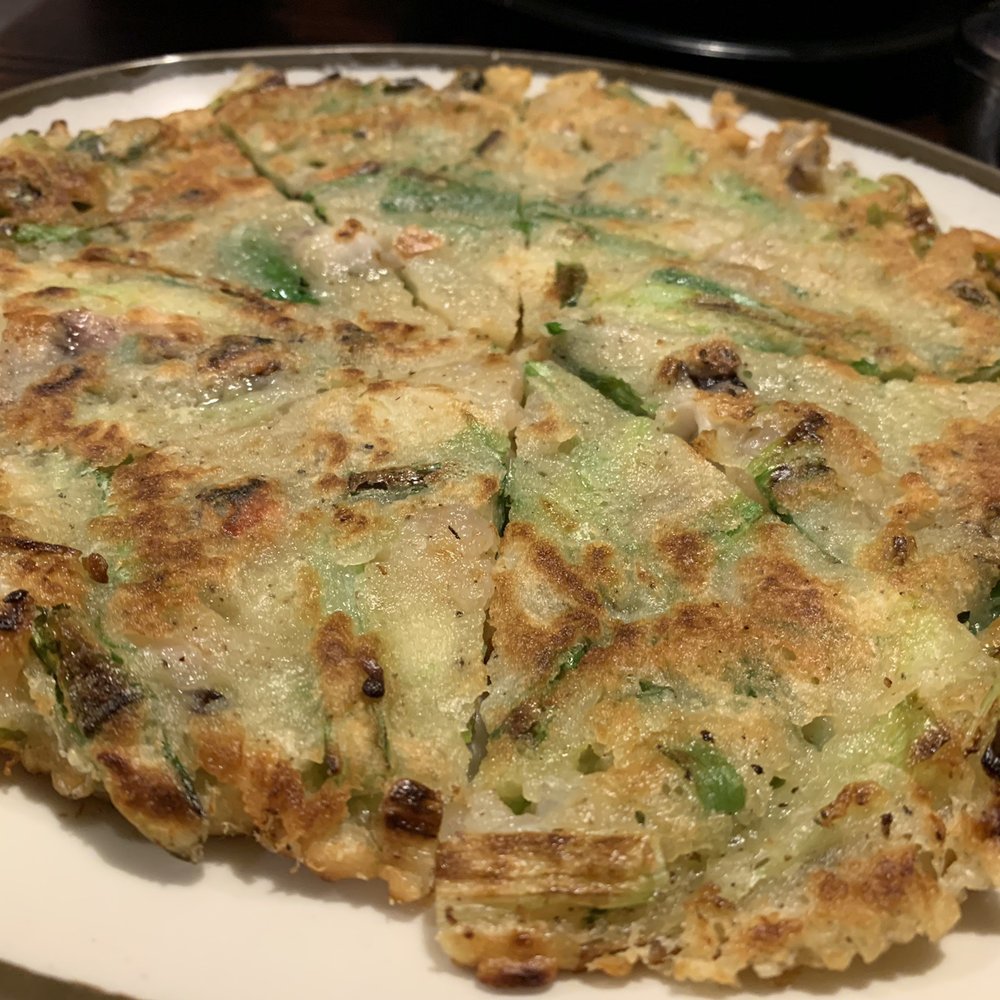 Dae Jang Keum - Green onion (and seafood) pancake - Korean Near Me - Novi, Michigan Dae Jang Keum - Green onion (and seafood) pancake - Korean Near Me - Novi, Michigan