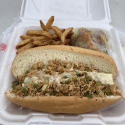 Mac's Wings on Wheels - Chicken Philly and Wet Lemon Pepper wings w/fries.