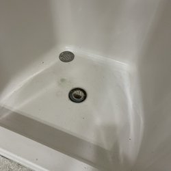 Bellevue Health & Rehabilitation Center - Shower with missing drain, but plenty of hair!