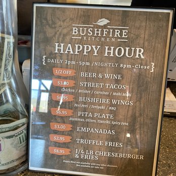 Bushfire Kitchen - Menifee - Happy Hour Menu - Gluten-Free Near Me - Menifee, California Bushfire Kitchen - Menifee - Happy Hour Menu - Gluten-Free Near Me - Menifee, California