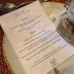 Breakfast menu Breakfast menu