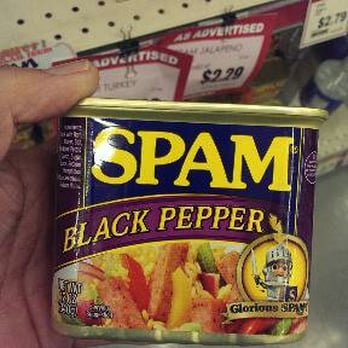 Tokyo Central - SPAM in over a half dozen variations of flavors available at Marukai... Black Pepper - International Grocery Near Me - Cupertino, California Tokyo Central - SPAM in over a half dozen variations of flavors available at Marukai... Black Pepper - International Grocery Near Me - Cupertino, California
