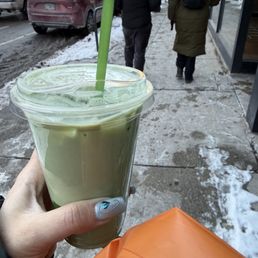 Iced matcha latte