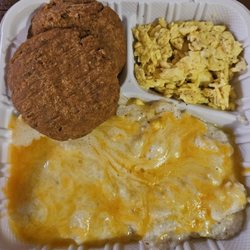 Phenomenal Flavors - Salmon Cakes with cheese grits and scrambled eggs