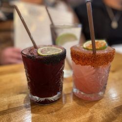 Blackberry and watermelon margaritas