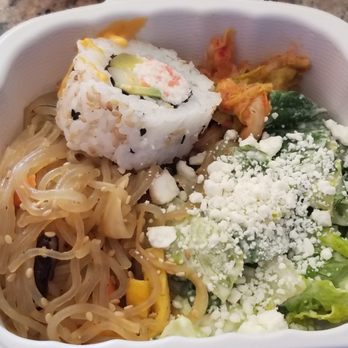 Kitchen Door - Japchae, Cesar and kimbop from the salad bar - Korean Near Me - Farmingdale, New York Kitchen Door - Japchae, Cesar and kimbop from the salad bar - Korean Near Me - Farmingdale, New York