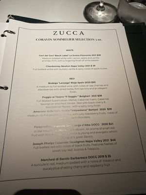 Menu photo 1 Zucca Coral Gables, FL
