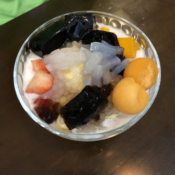Icy Melon - Assorted fruit with grass jelly and coconut ice cream base - Desserts Near Me - Edison, New Jersey