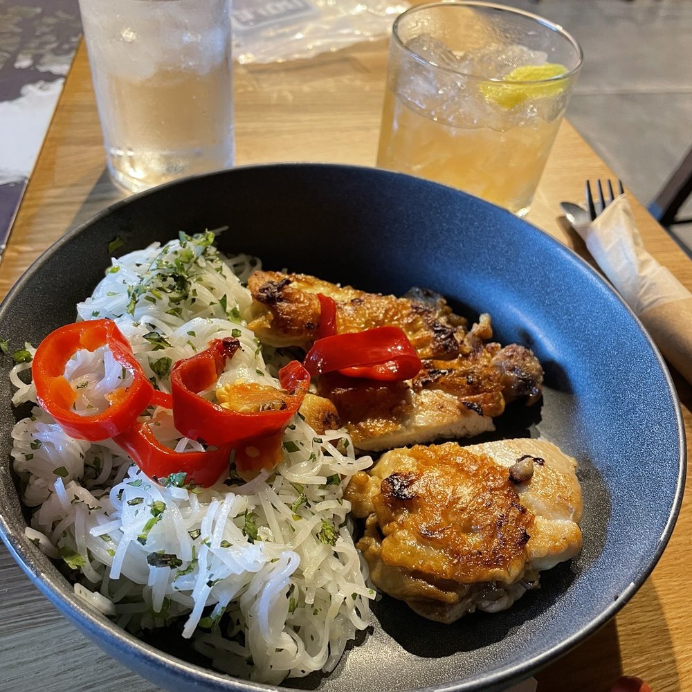 Snakes & Lattes Tucson - Crispy Chicken on Rice Vermicelli - New American Near Me - Tucson, Arizona