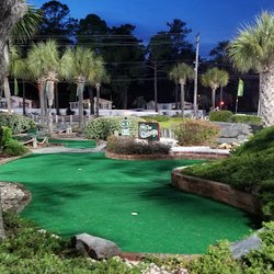Gilligan's Island Funland - Night view of the castaway course