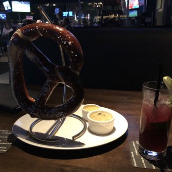 Yard House - Giant Bavarian pretzel with beer cheese/mustard - New American Near Me - Cincinnati, Ohio Yard House - Giant Bavarian pretzel with beer cheese/mustard - New American Near Me - Cincinnati, Ohio