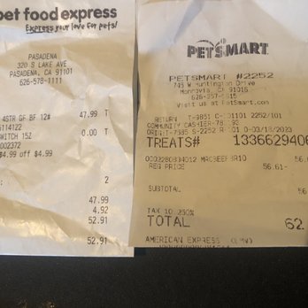 Pet Food Express - Price comparison pet smart only 10 pound bag and 12 pounds at pet express. 10.00$ less and 2 more ounces. - Pet Stores Near Me - Pasadena, California Pet Food Express - Price comparison pet smart only 10 pound bag and 12 pounds at pet express. 10.00$ less and 2 more ounces. - Pet Stores Near Me - Pasadena, California