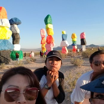 Seven Magic Mountains - Group Selfie - Public Art Near Me - Las Vegas, Nevada Seven Magic Mountains - Group Selfie - Public Art Near Me - Las Vegas, Nevada
