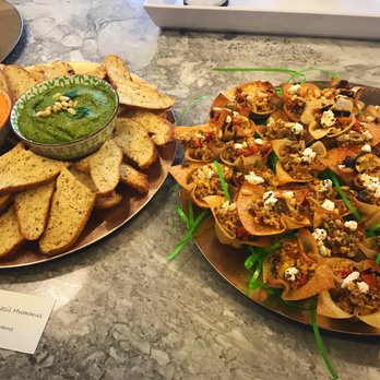 Let's Get Cooking - Fresh Spinach & Basil Hummus + Mediterranean Roasted Vegs/couscous with feta in won-ton cups - Cooking Classes Near Me - Plano, Texas Let's Get Cooking - Fresh Spinach & Basil Hummus + Mediterranean Roasted Vegs/couscous with feta in won-ton cups - Cooking Classes Near Me - Plano, Texas