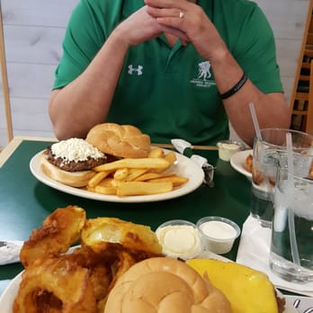 AZ diner - Yummy Feta burger, cheese burger w tasty onion rings. - American Near Me - Surprise, Arizona