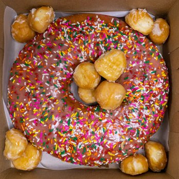 Manley's Donut Shop - Strawberry Donut Cake ($10) - Coffee & Tea Near Me - San Jose, California