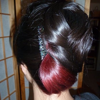 Ruby Whiteley - Red accent UpDo finished and wonderful just as requested. - Hair Stylists Near Me - Monrovia, California Ruby Whiteley - Red accent UpDo finished and wonderful just as requested. - Hair Stylists Near Me - Monrovia, California