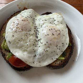 Alreddy Coffee & Cafe - Avacado Toast, (light spinach) and over medium eggs - Breakfast & Brunch Near Me - Cincinnati, Ohio