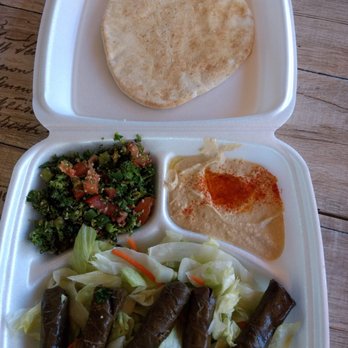Kabab Way - veggie platter featuring dolmas - Middle Eastern Near Me - Glendale, California