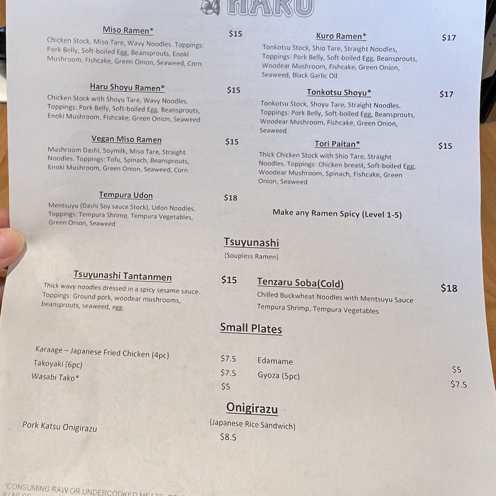 Haru - Menu - Ramen Near Me - Reno, Nevada Haru - Menu - Ramen Near Me - Reno, Nevada