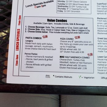 White House Pizza - Lunch combo choices - Pizza Near Me - Carbondale, Colorado