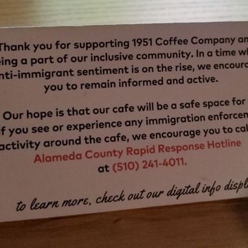 1951 Coffee Company - A+ for being a safe space! - Coffee & Tea Near Me - Berkeley, California 1951 Coffee Company - A+ for being a safe space! - Coffee & Tea Near Me - Berkeley, California